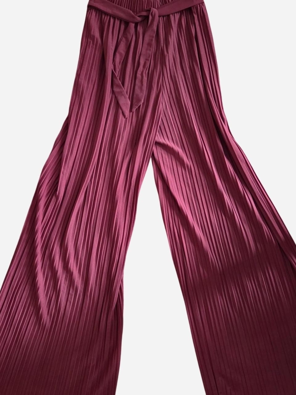 New Mix Wide-Leg Pleated Pants in Dusty Rose